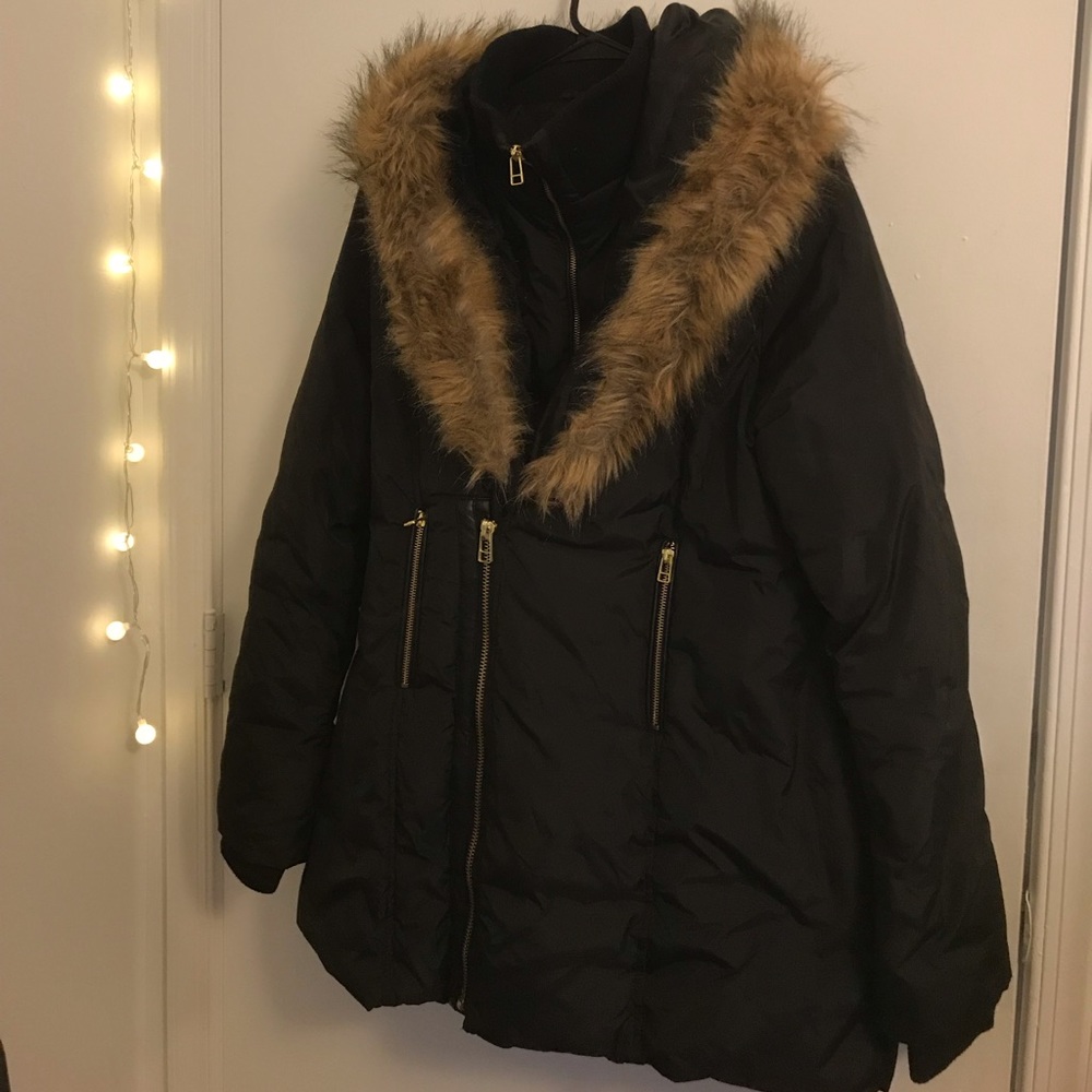 QED London Winter Jacket with Faux fur.